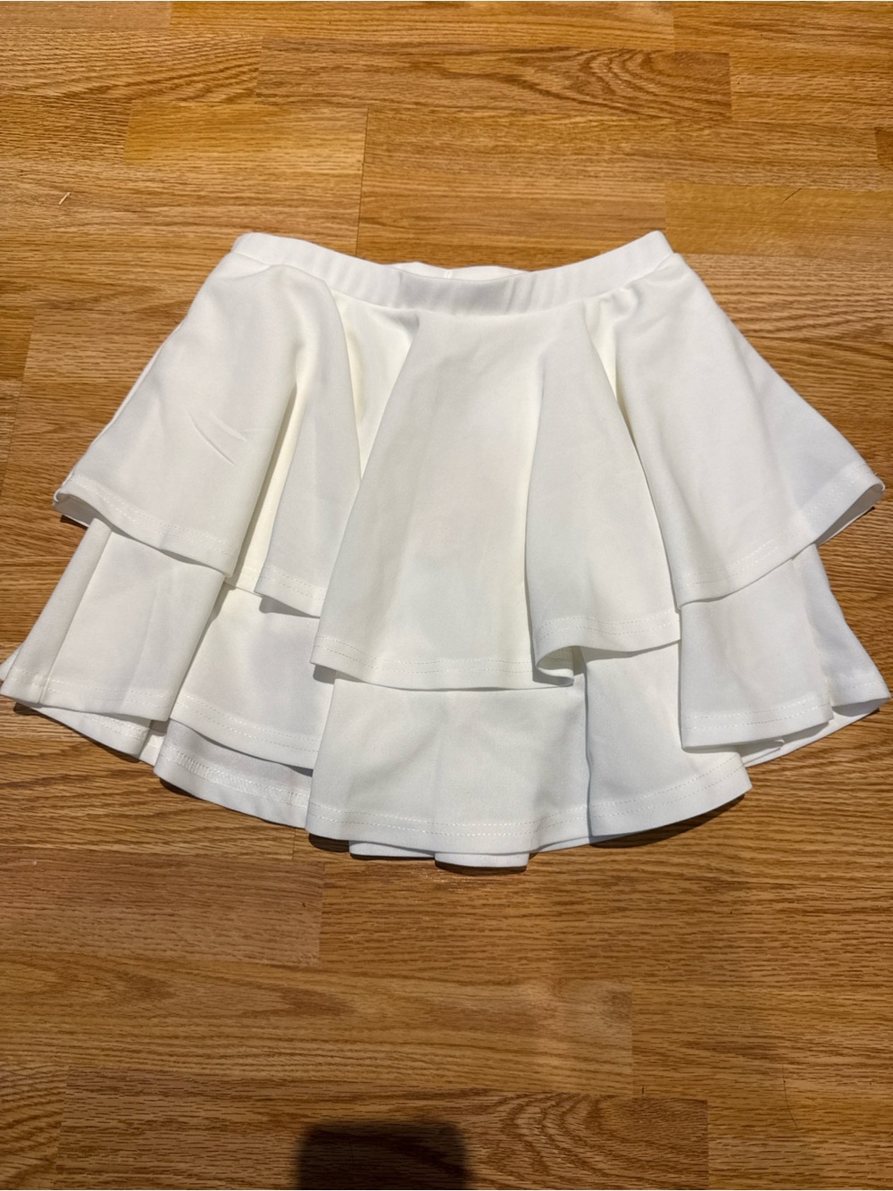 SHEIN White Tiered Flounce Skater Skirt